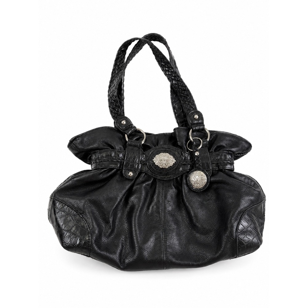 GAL Vintage Y2K Soft Black Grunge Slouchy Hobo Shoulder Bag Purse